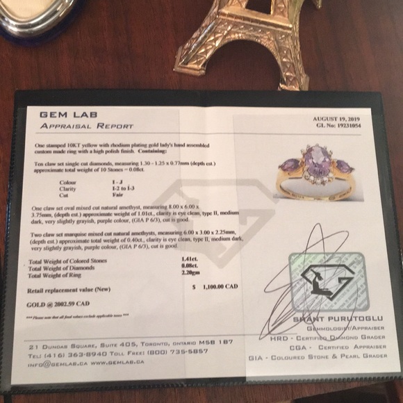 10k Gold Diamond & Amethys ring beautiful - Picture 9 of 13